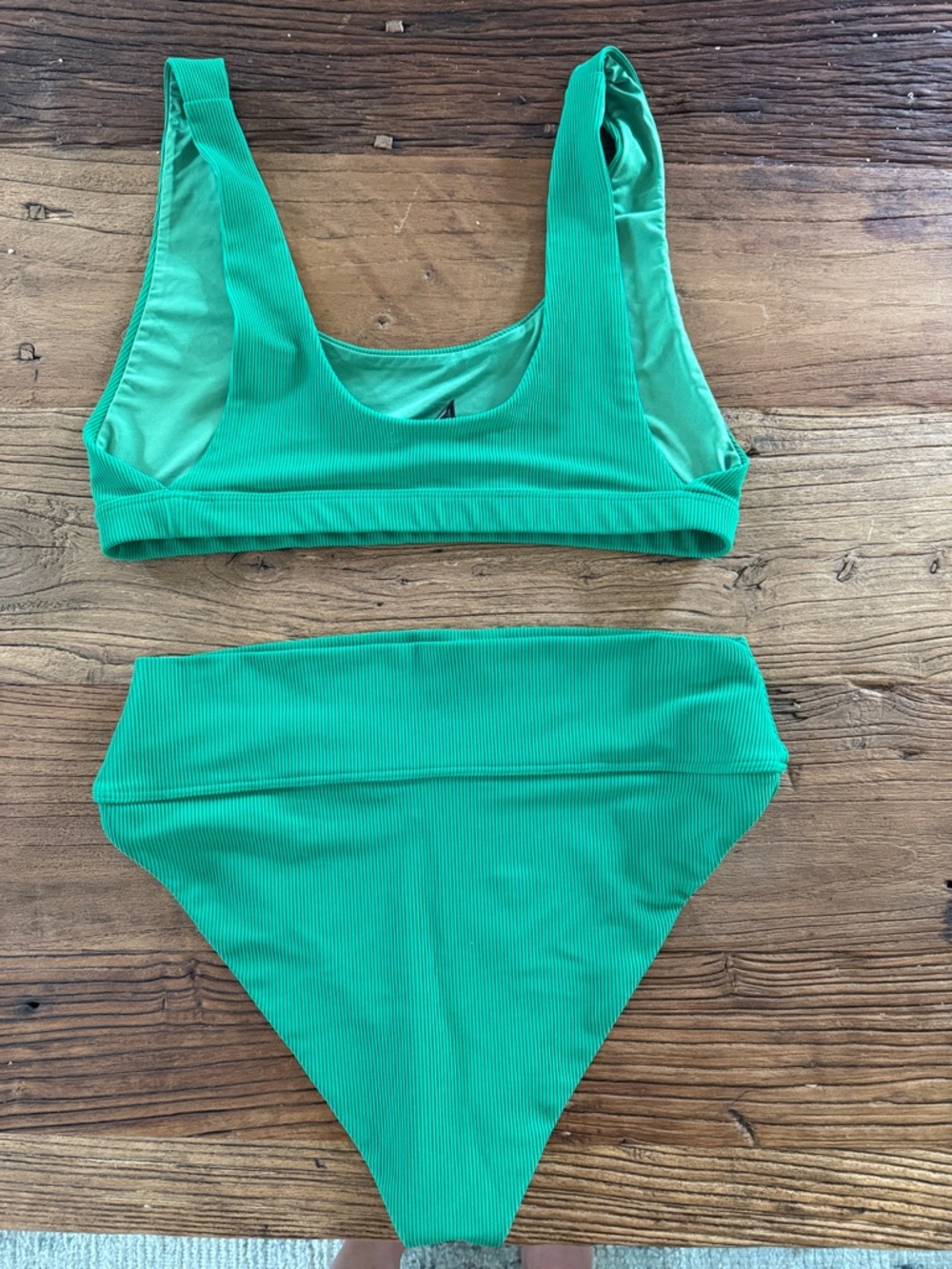 Beach Riot Green Ribbed High-Waist Bikini Set - Picture 3 of 5